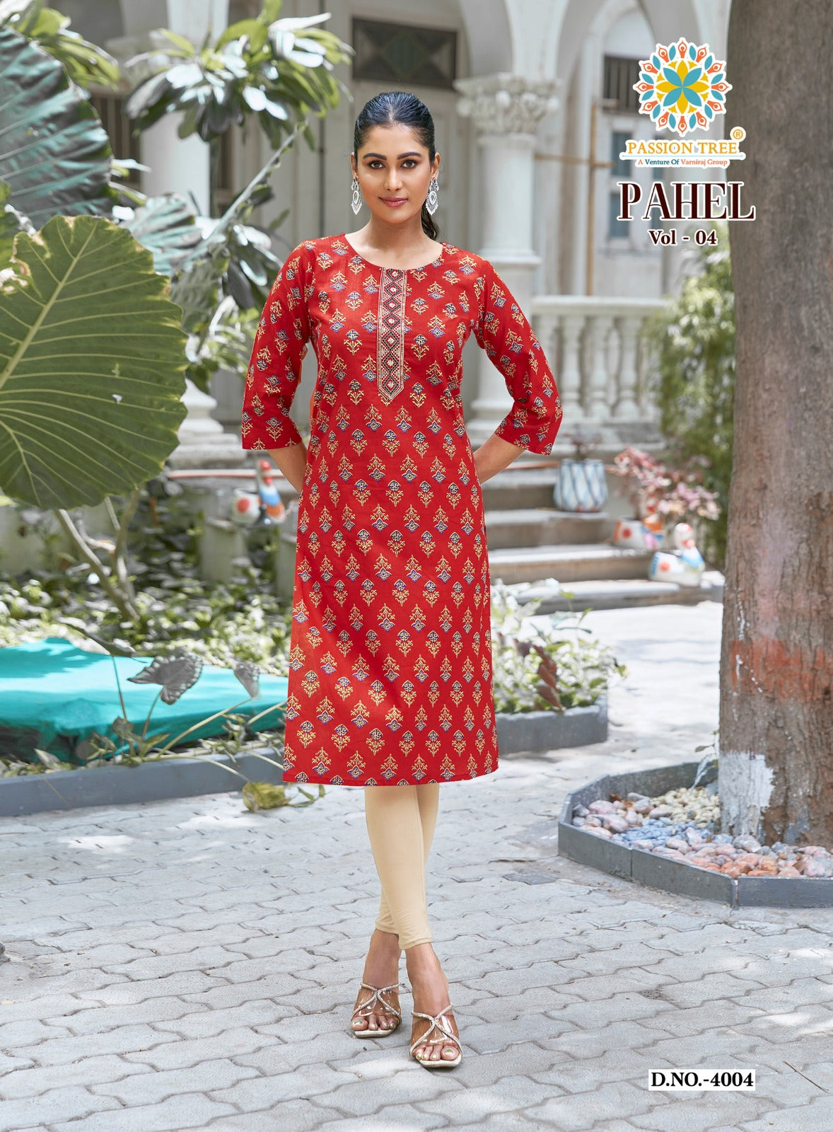 Pahel Vol 4 Passion Tree Cotton Knee Length Kurtis Supplier Gujarat