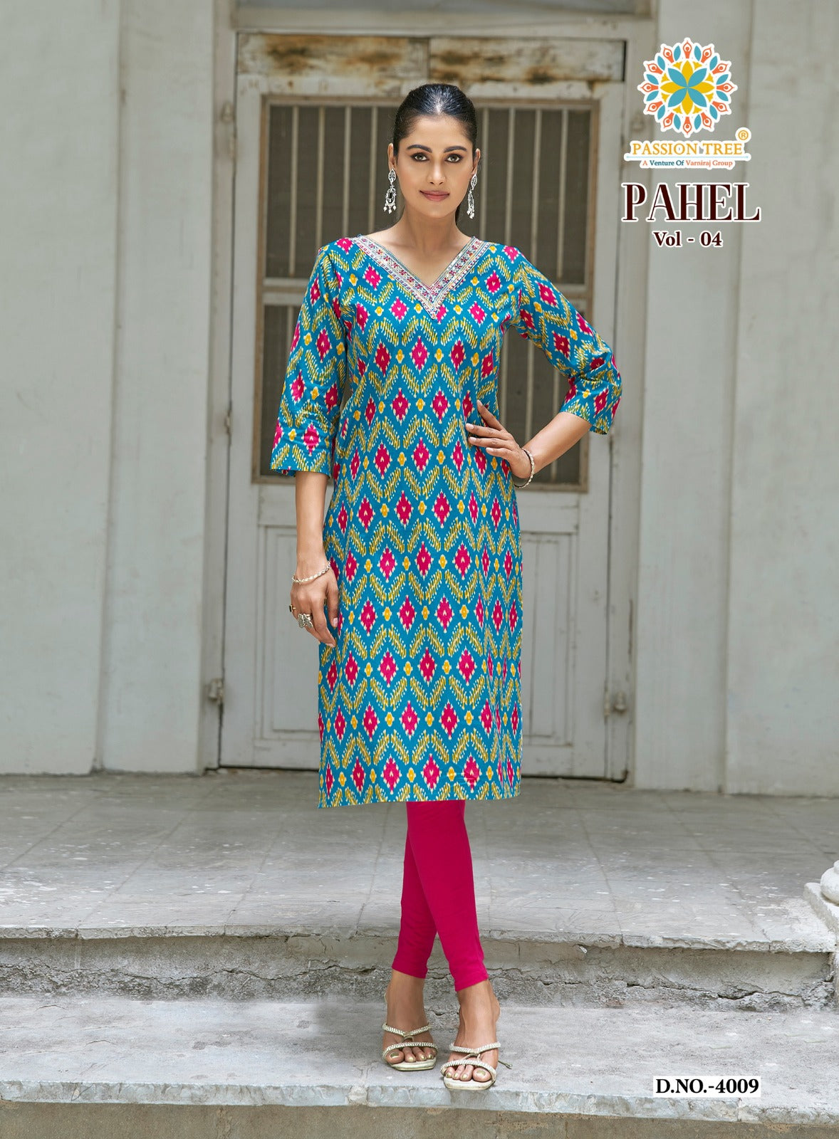 Pahel Vol 4 Passion Tree Cotton Knee Length Kurtis Supplier Gujarat