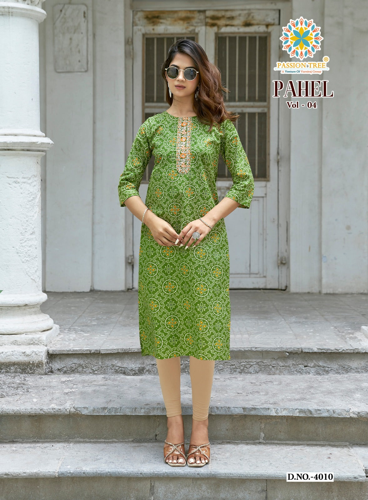 Pahel Vol 4 Passion Tree Cotton Knee Length Kurtis Supplier Gujarat
