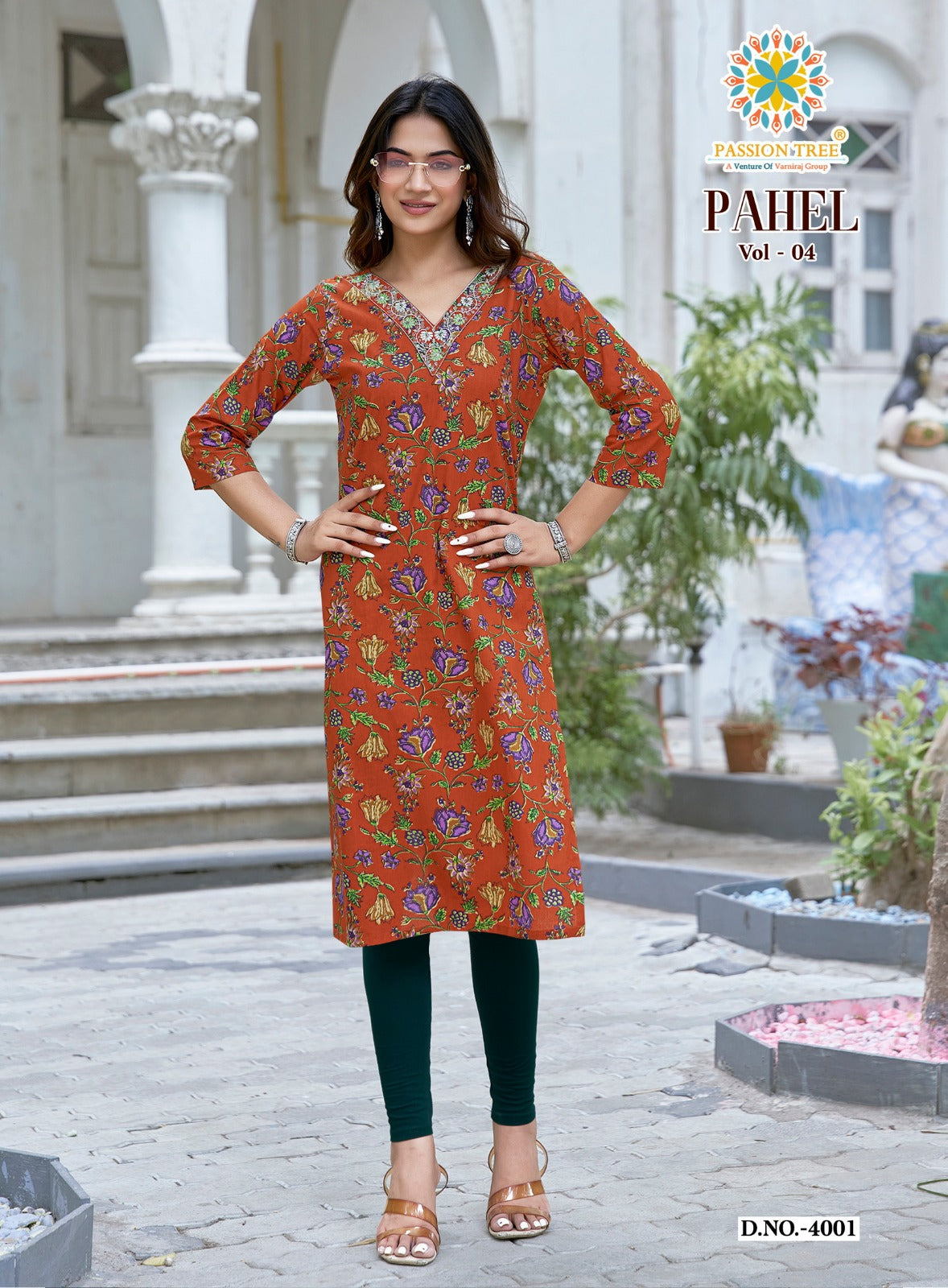 Pahel Vol 4 Passion Tree Cotton Knee Length Kurtis Supplier Gujarat