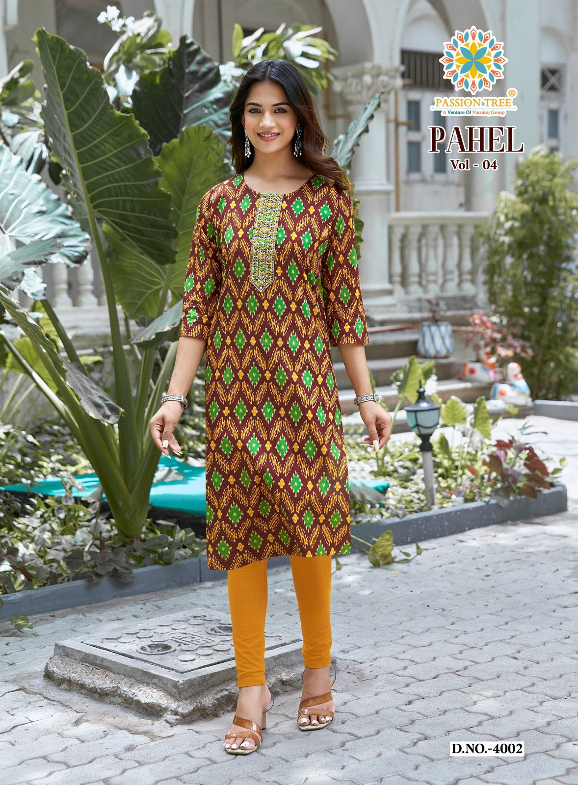 Pahel Vol 4 Passion Tree Cotton Knee Length Kurtis Supplier Gujarat