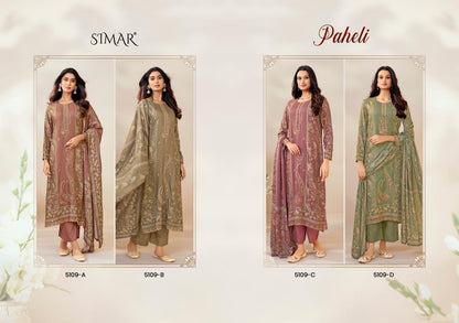 Paheli 5109 Simar Glossy Lawn Cotton Pant Style Suits Manufacturer Ahmedabad