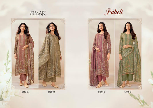 Paheli 5109 Simar Glossy Lawn Cotton Pant Style Suits Manufacturer Ahmedabad