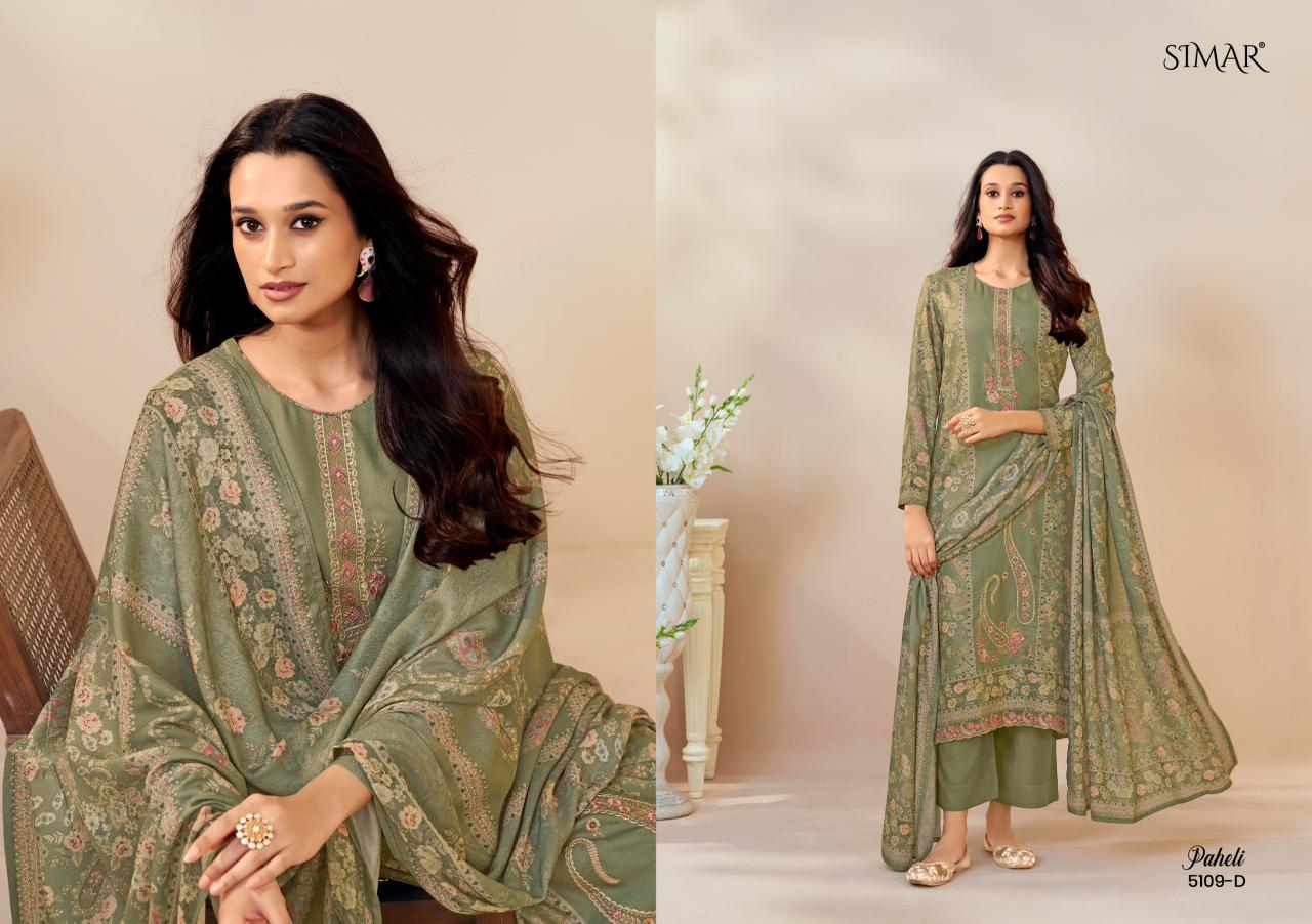 Paheli 5109 Simar Glossy Lawn Cotton Pant Style Suits Manufacturer Ahmedabad