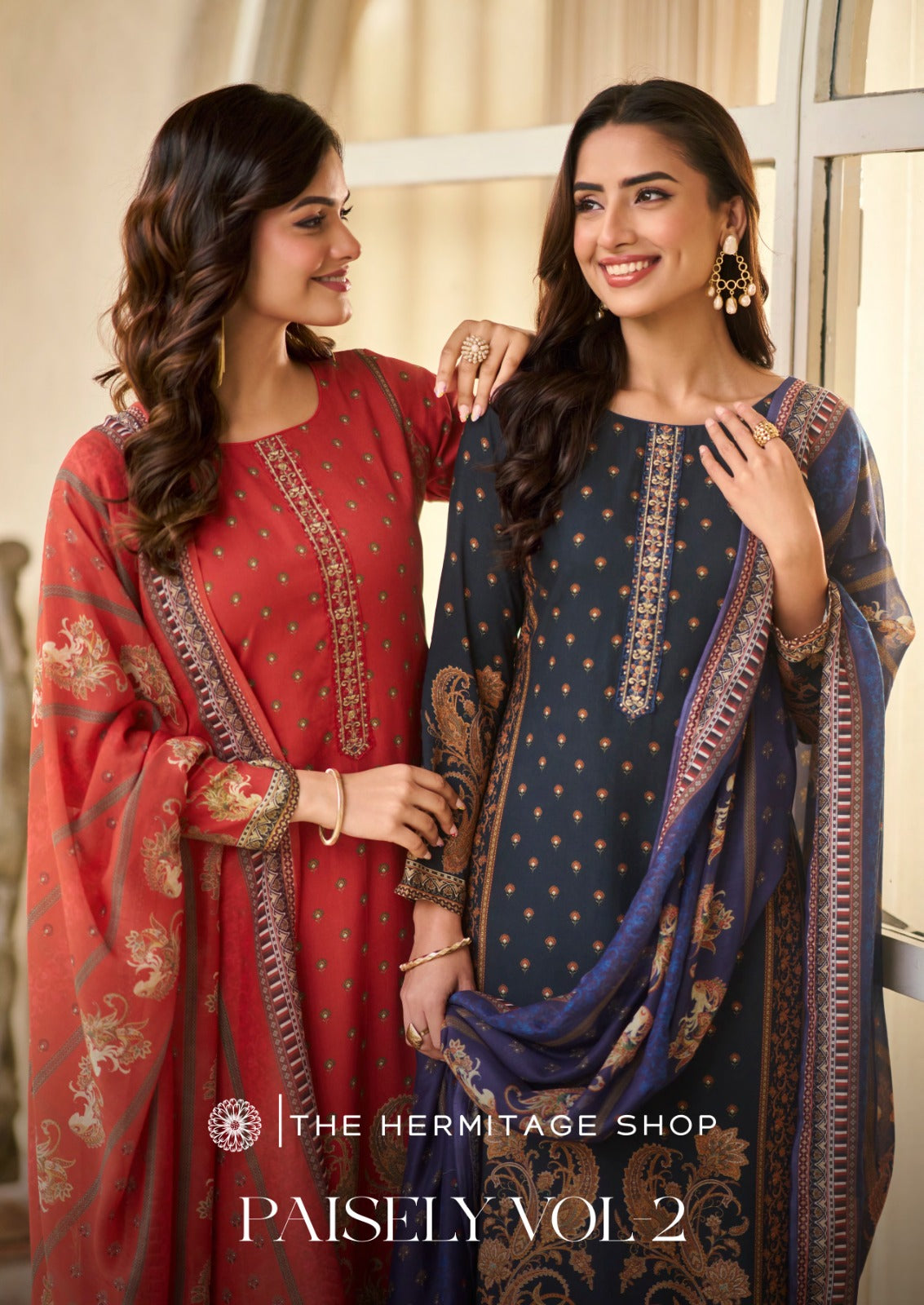 Paisely Vol 2 The Hermitage Shop Lawn Karachi Salwar Suits Wholesaler Gujarat