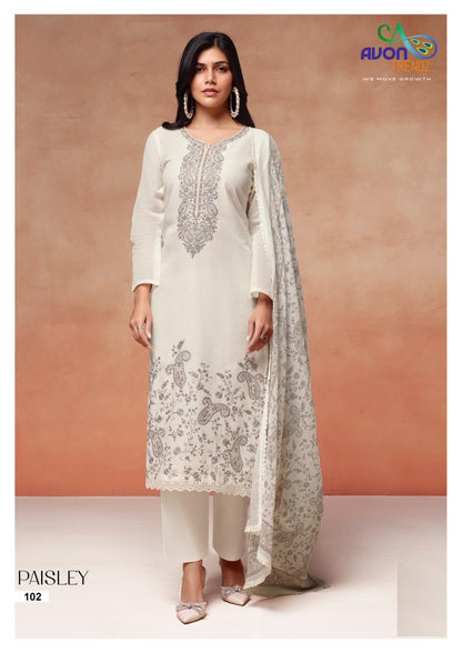 Paisley Avon Trendz Linen Pant Style Suits Manufacturer India