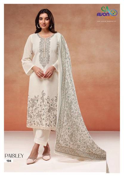Paisley Avon Trendz Linen Pant Style Suits Manufacturer India