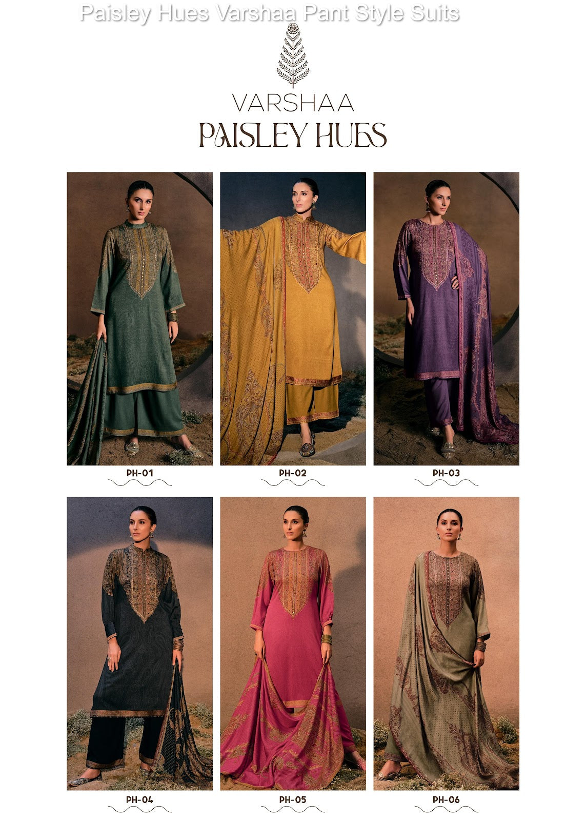 Paisley Hues Varshaa Viscose Muslin Pant Style Suits Manufacturer
