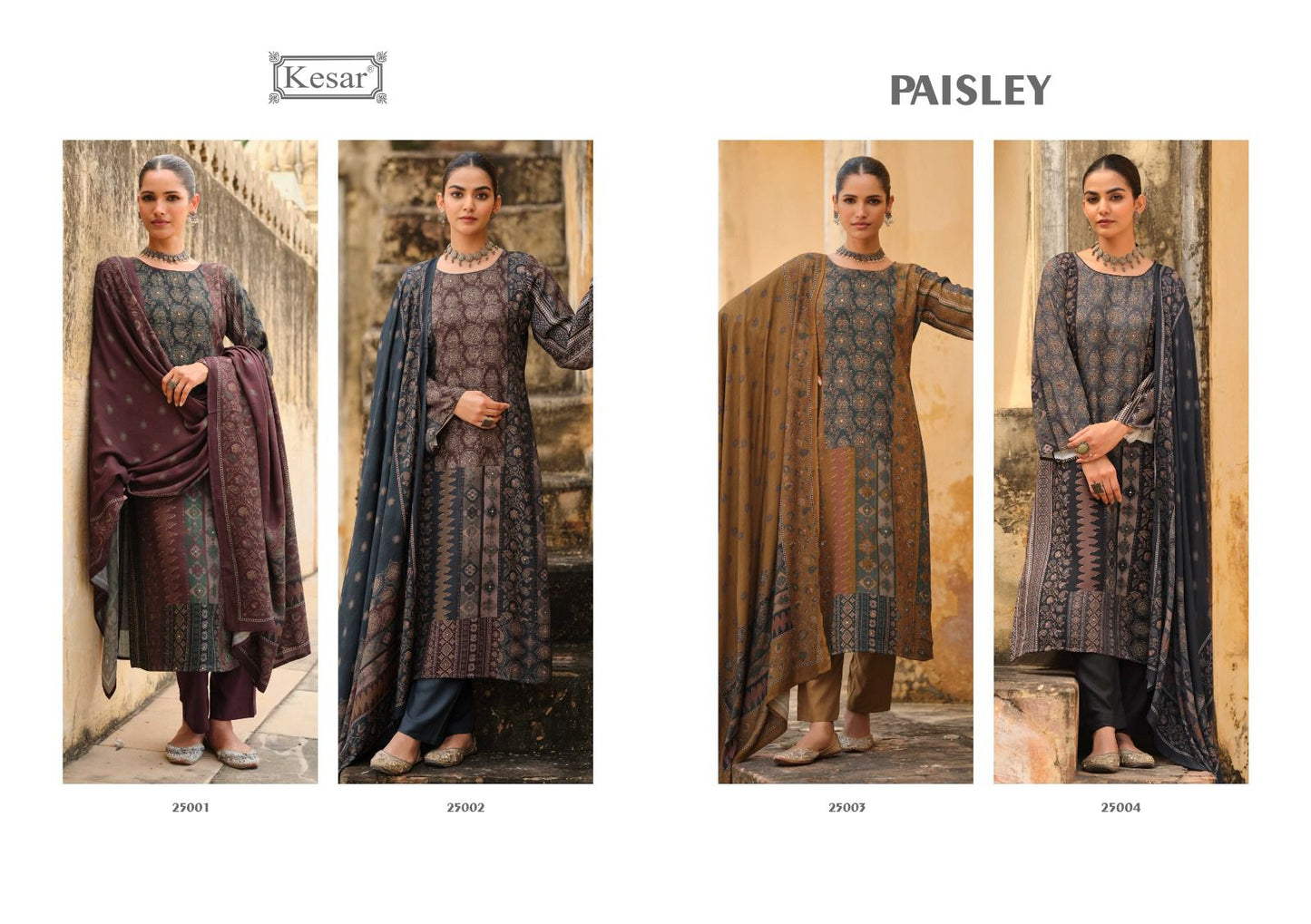 Paisley Kesar Pashmina Suits Exporter