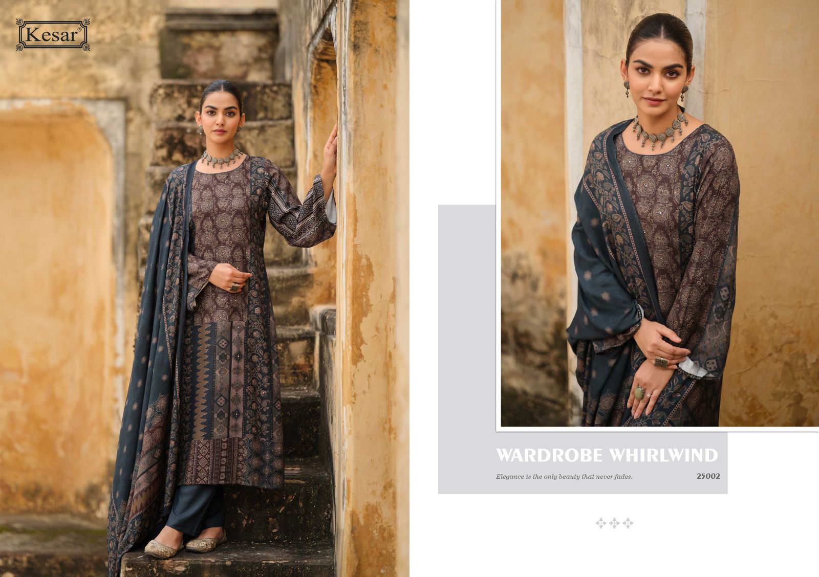 Paisley Kesar Pashmina Suits Exporter