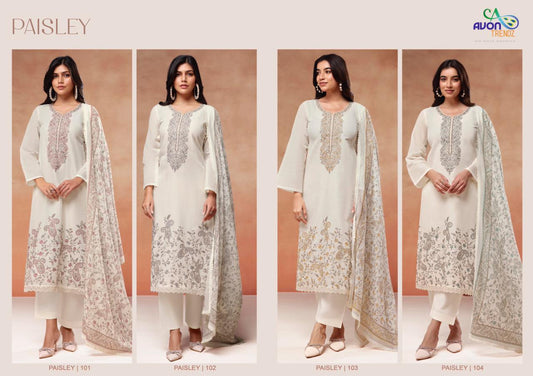 Paisley Mal Avon Trendz Pant Style Suits Supplier Gujarat