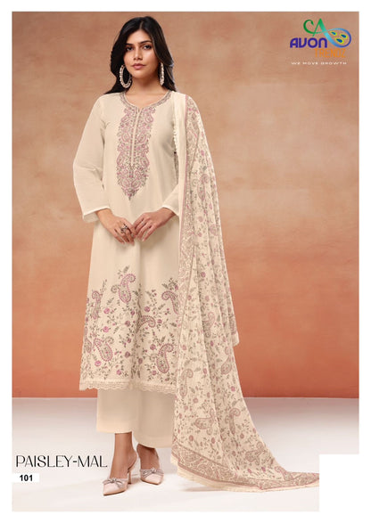 Paisley Mal Avon Trendz Pant Style Suits Supplier Gujarat