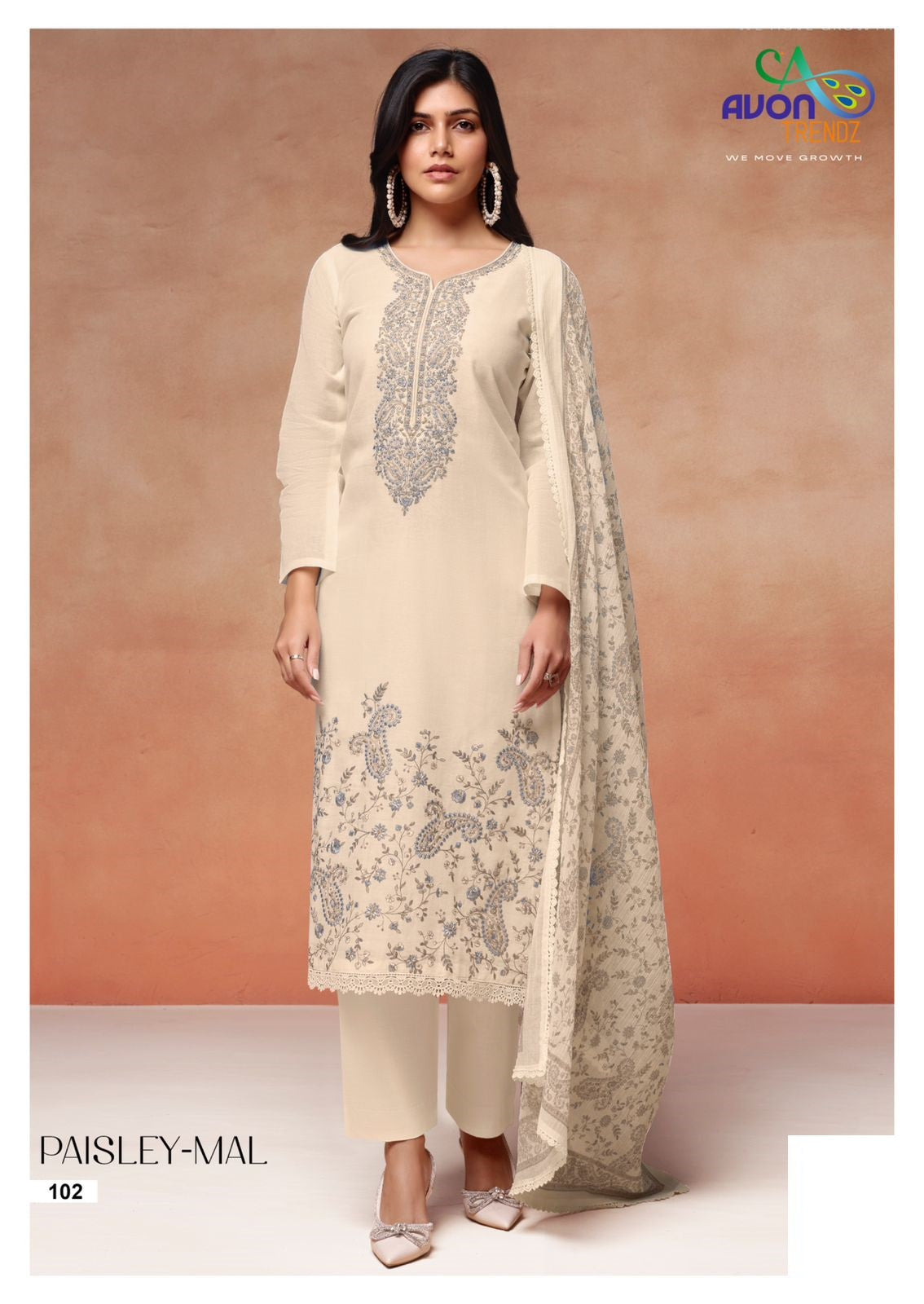 Paisley Mal Avon Trendz Pant Style Suits Supplier Gujarat