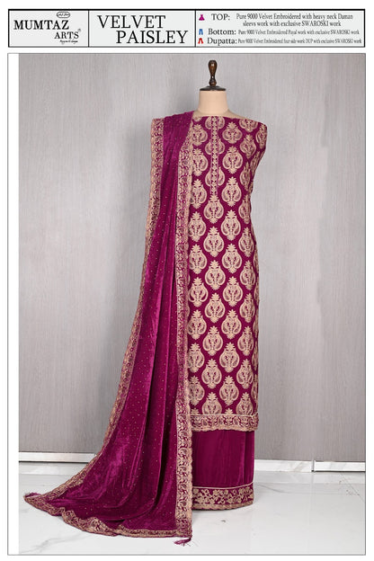 Paisley Mumtaz Arts Velvet Suits Supplier India