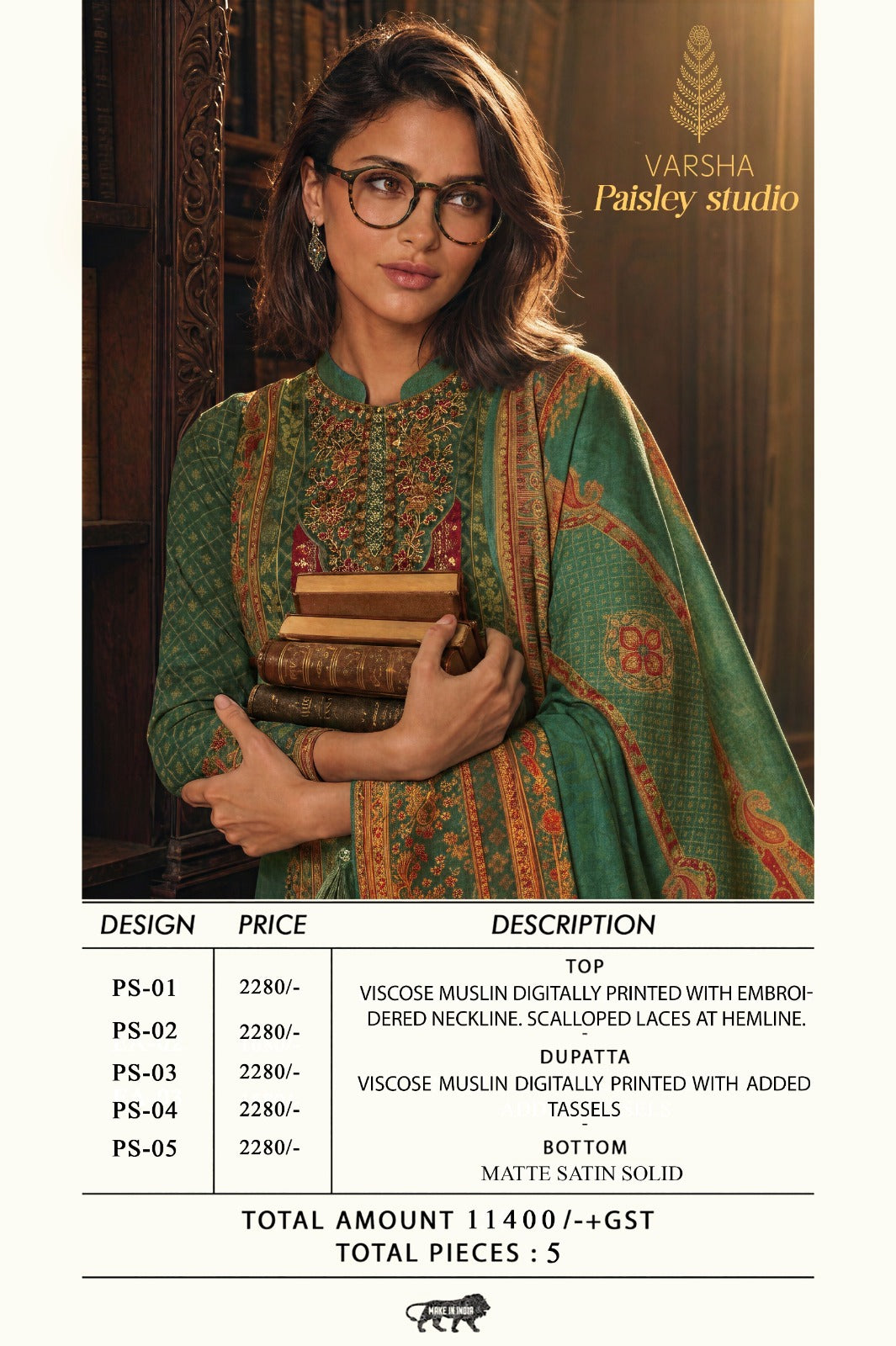 Paisley Studio Varshaa Viscose Muslin Pakistani Salwar Suits Exporter Ahmedabad