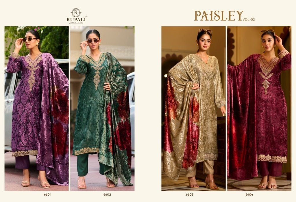 Paisley Vol 2 Rupali Velvet Suits Supplier Ahmedabad