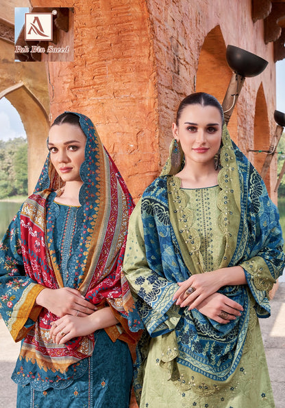 Pak Bin Saeed Alok Cambric Cotton Karachi Salwar Suits Exporter Ahmedabad