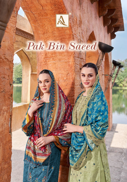 Pak Bin Saeed Alok Cambric Cotton Karachi Salwar Suits Exporter Ahmedabad