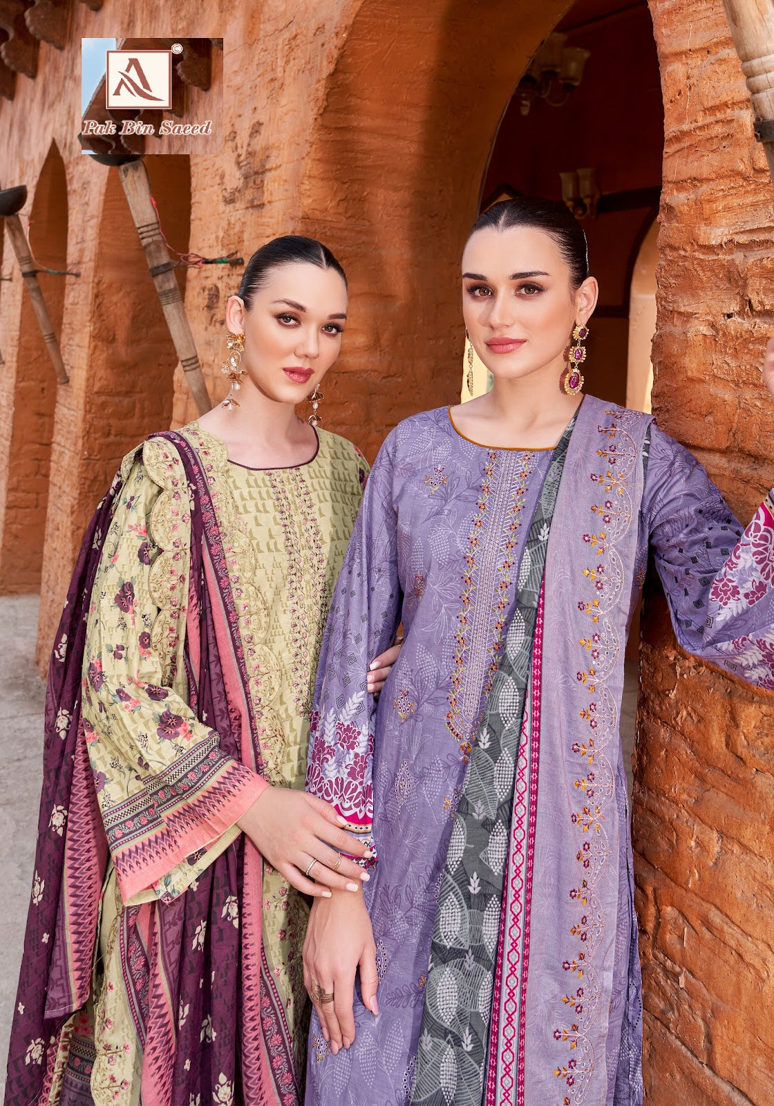 Pak Bin Saeed Alok Cambric Cotton Karachi Salwar Suits Exporter Ahmedabad