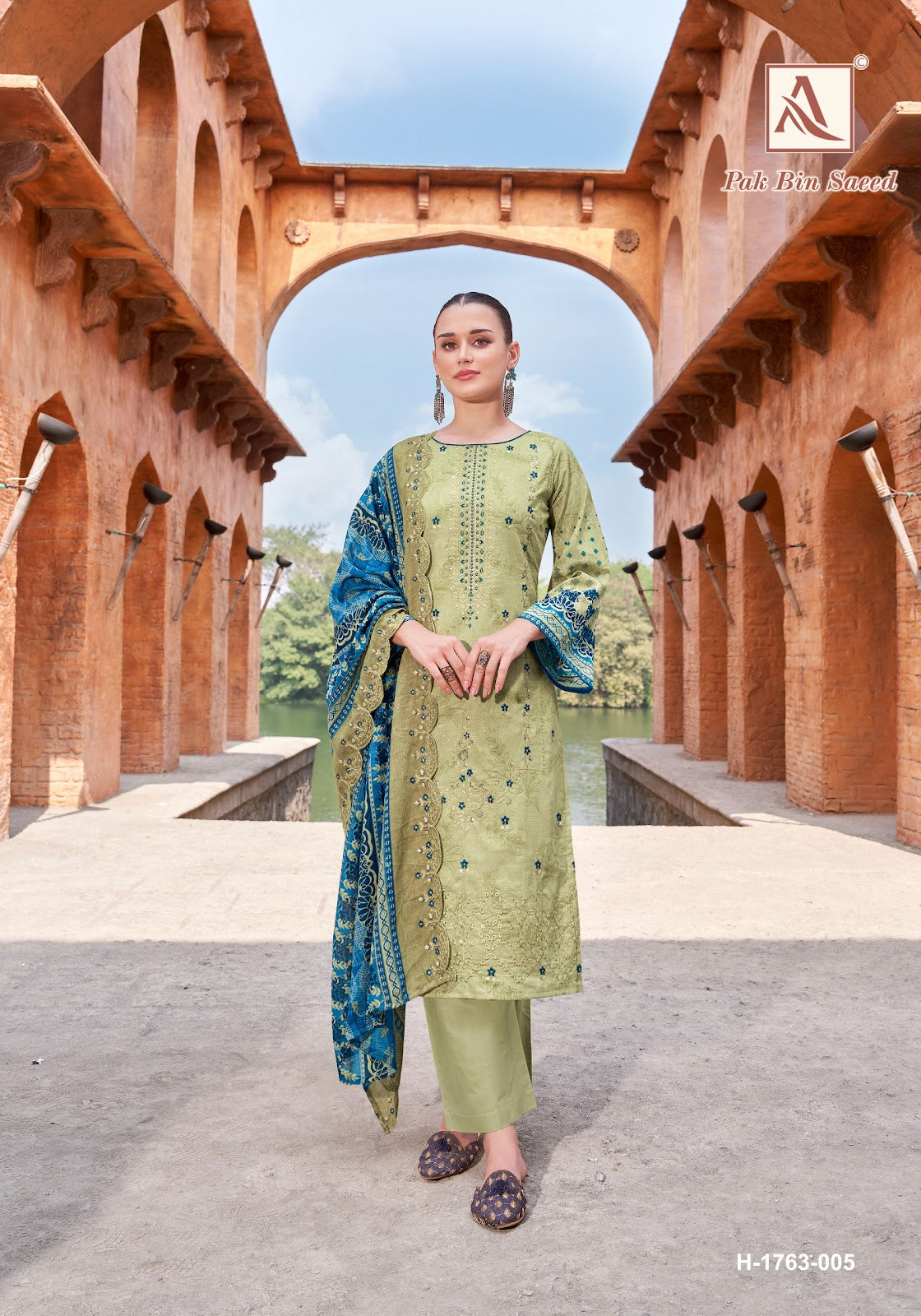 Pak Bin Saeed Alok Cambric Cotton Karachi Salwar Suits Exporter Ahmedabad