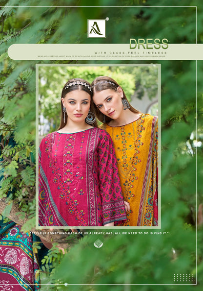 Pak Bin Saeed Edition 3 Alok Cambric Cotton Karachi Salwar Suits Exporter Ahmedabad