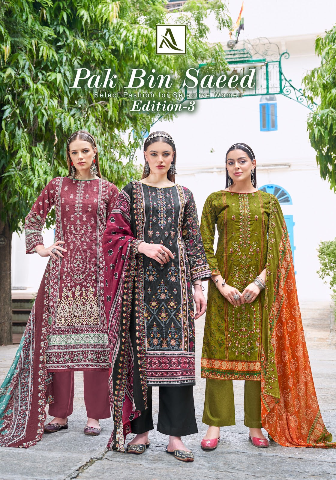 Pak Bin Saeed Edition 3 Alok Cambric Cotton Karachi Salwar Suits Exporter Ahmedabad