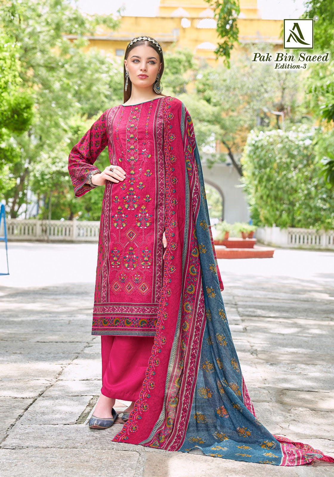 Pak Bin Saeed Edition 3 Alok Cambric Cotton Karachi Salwar Suits Exporter Ahmedabad