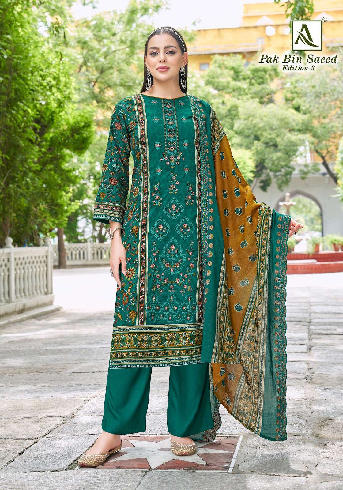 Pak Bin Saeed Edition 3 Alok Cambric Cotton Karachi Salwar Suits Exporter Ahmedabad