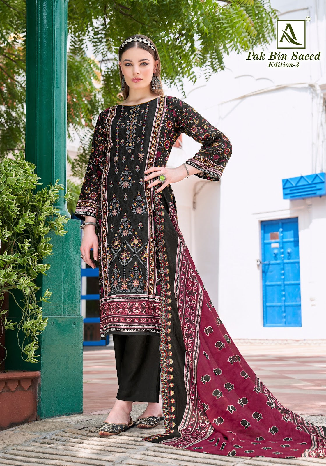 Pak Bin Saeed Edition 3 Alok Cambric Cotton Karachi Salwar Suits Exporter Ahmedabad