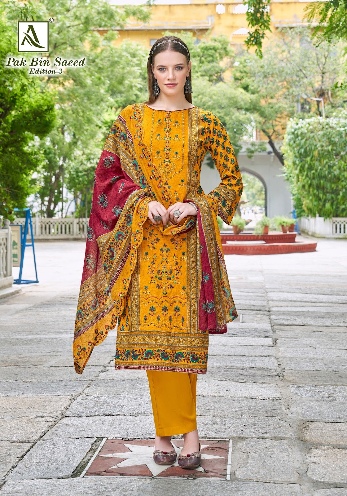 Pak Bin Saeed Edition 3 Alok Cambric Cotton Karachi Salwar Suits Exporter Ahmedabad