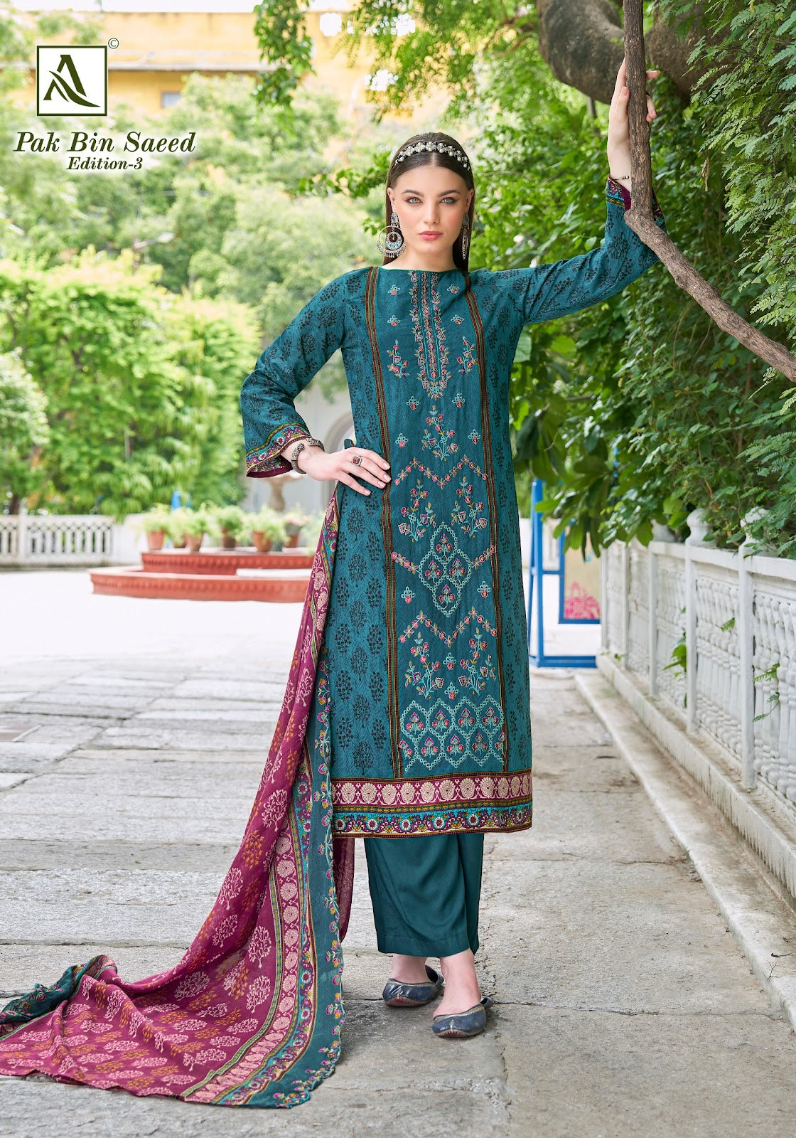 Pak Bin Saeed Edition 3 Alok Cambric Cotton Karachi Salwar Suits Exporter Ahmedabad