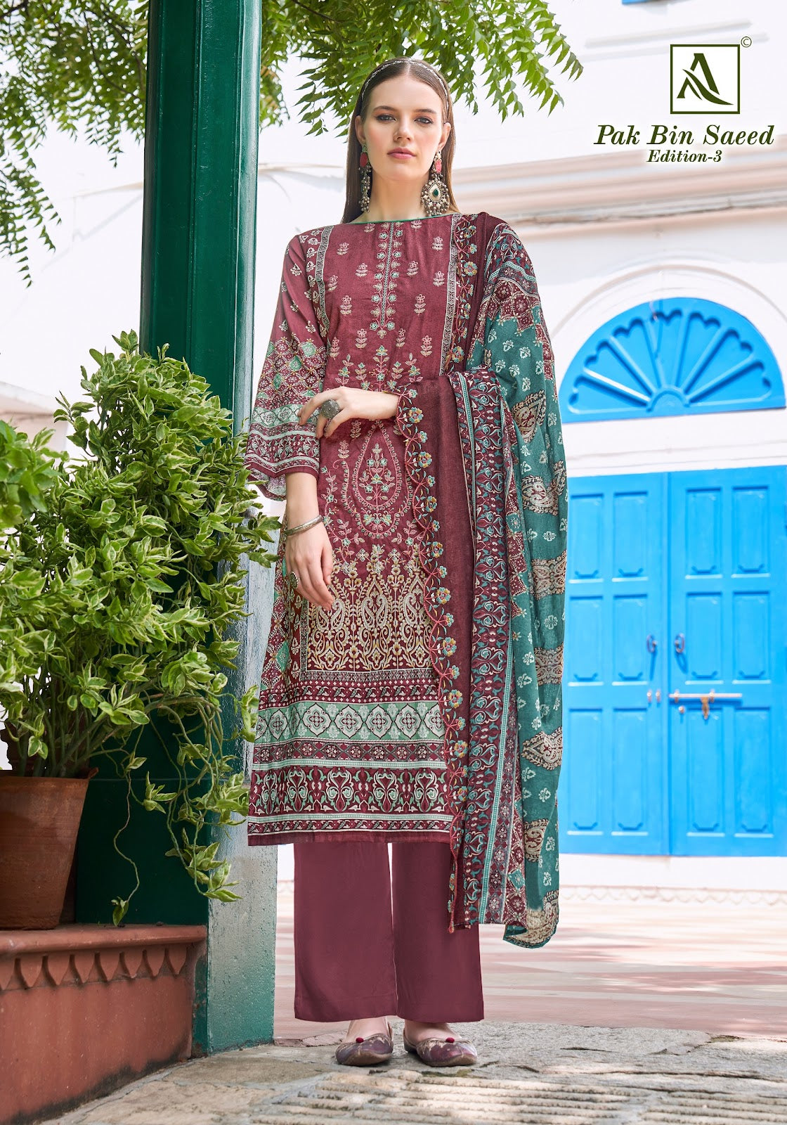 Pak Bin Saeed Edition 3 Alok Cambric Cotton Karachi Salwar Suits Exporter Ahmedabad