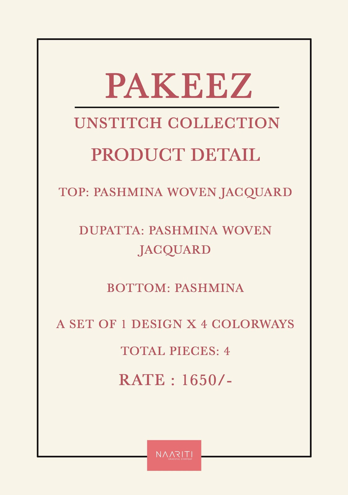 Pakeez Naariti Pashmina Suits Wholesale