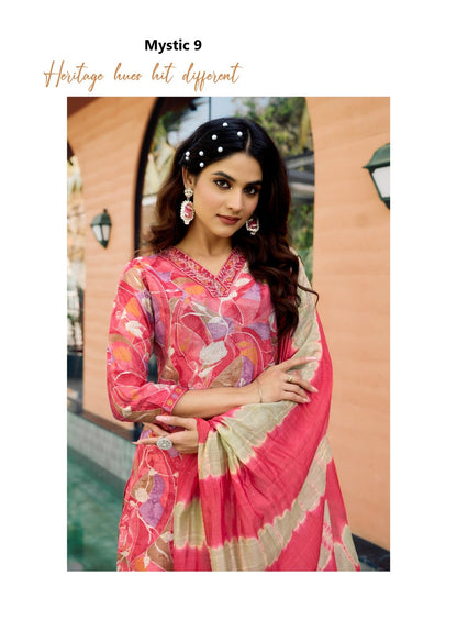 Pakhi Vol 1 Mystic 9 Vertical Readymade Pant Style Suits Manufacturer Gujarat