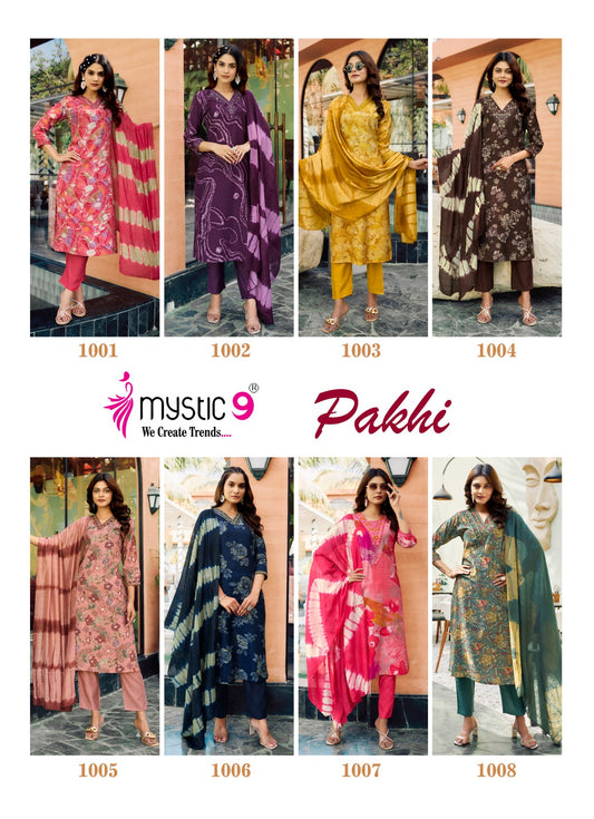 Pakhi Vol 1 Mystic 9 Vertical Readymade Pant Style Suits Manufacturer Gujarat