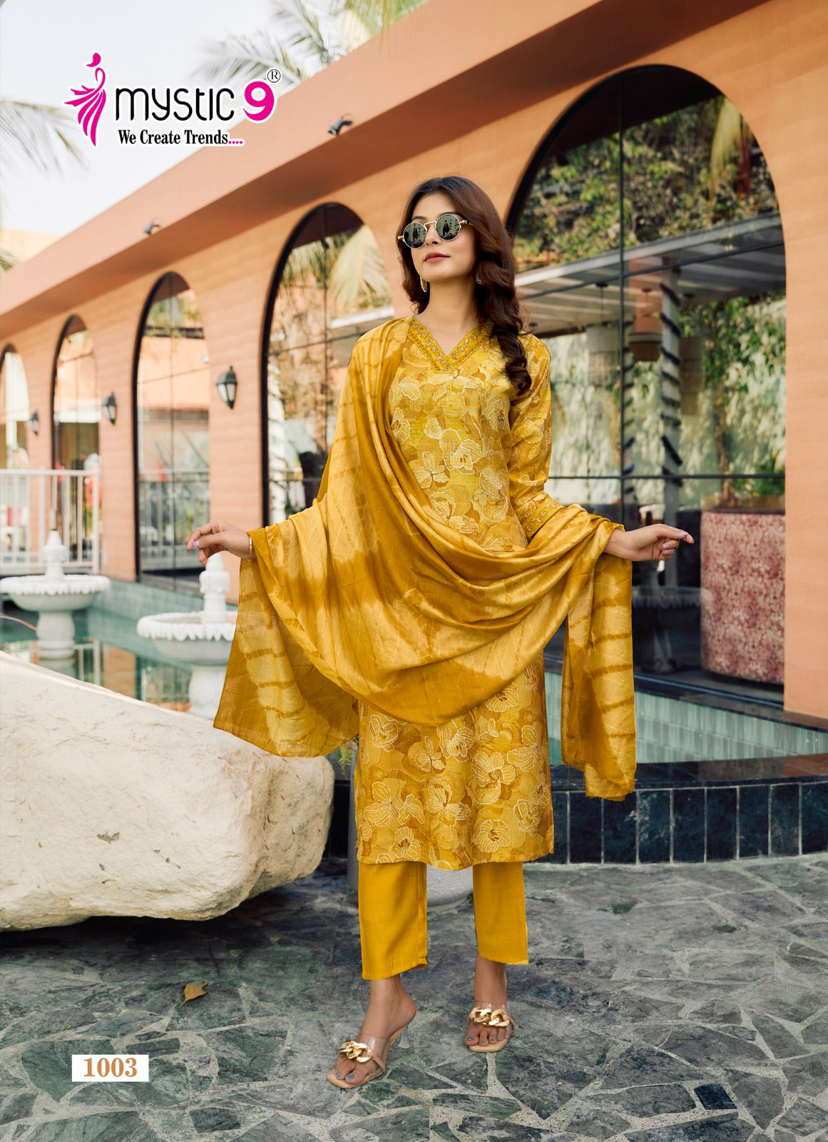 Pakhi Vol 1 Mystic 9 Vertical Readymade Pant Style Suits Manufacturer Gujarat