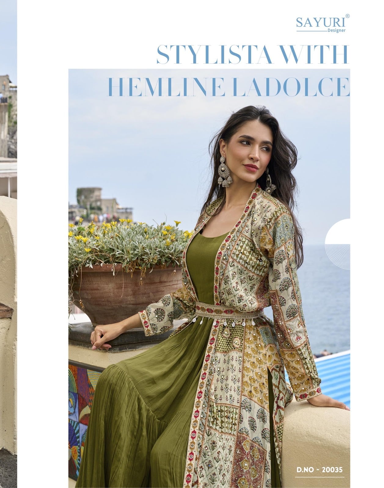 Pakhi With Jacket Sayuri Crape Silk One Piece Gown Exporter Ahmedabad