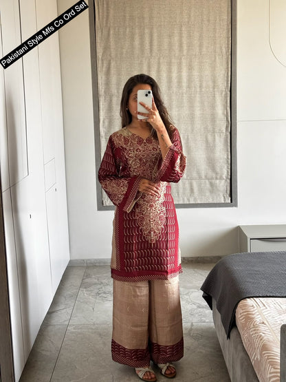 Pakistani Style 1107 Mfs Viscose Muslin Co Ord Set Manufacturer Gujarat