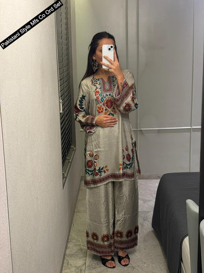 Pakistani Style 1107 Mfs Viscose Muslin Co Ord Set Manufacturer Gujarat