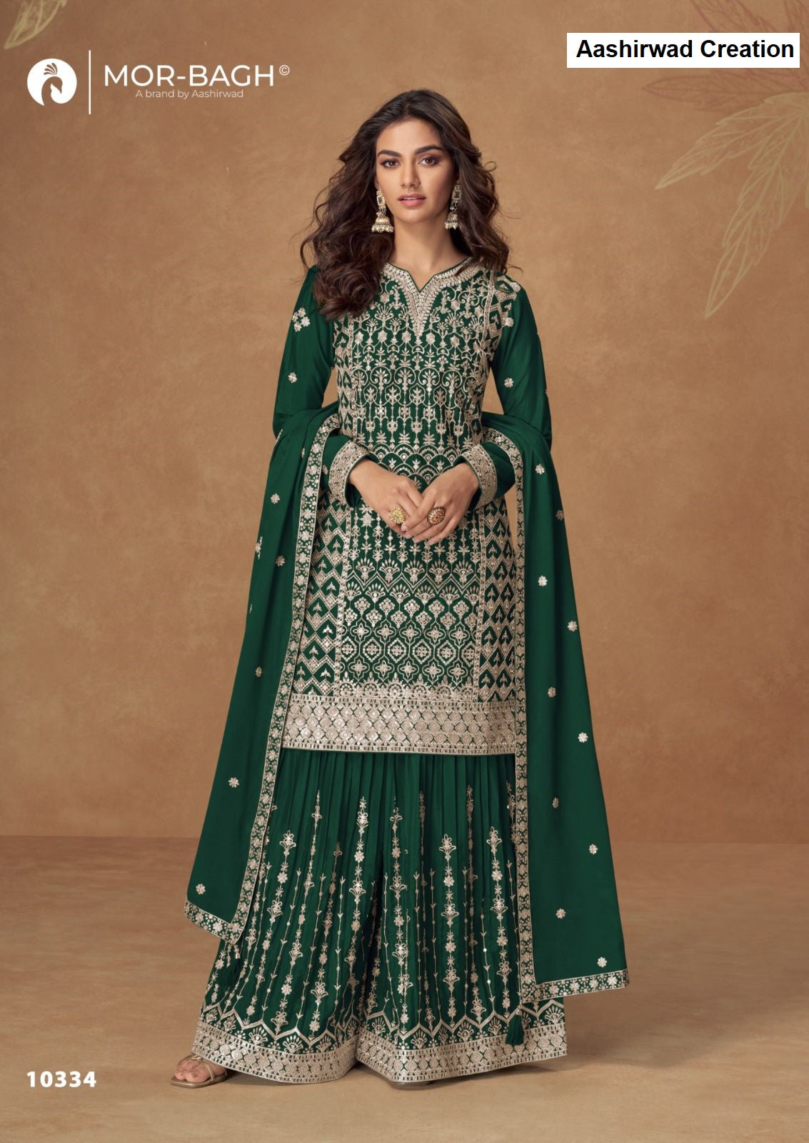 Pakiza Mor Bagh Aashirwad Creation Chinnon Silk Readymade Plazzo Style Suits Manufacturer