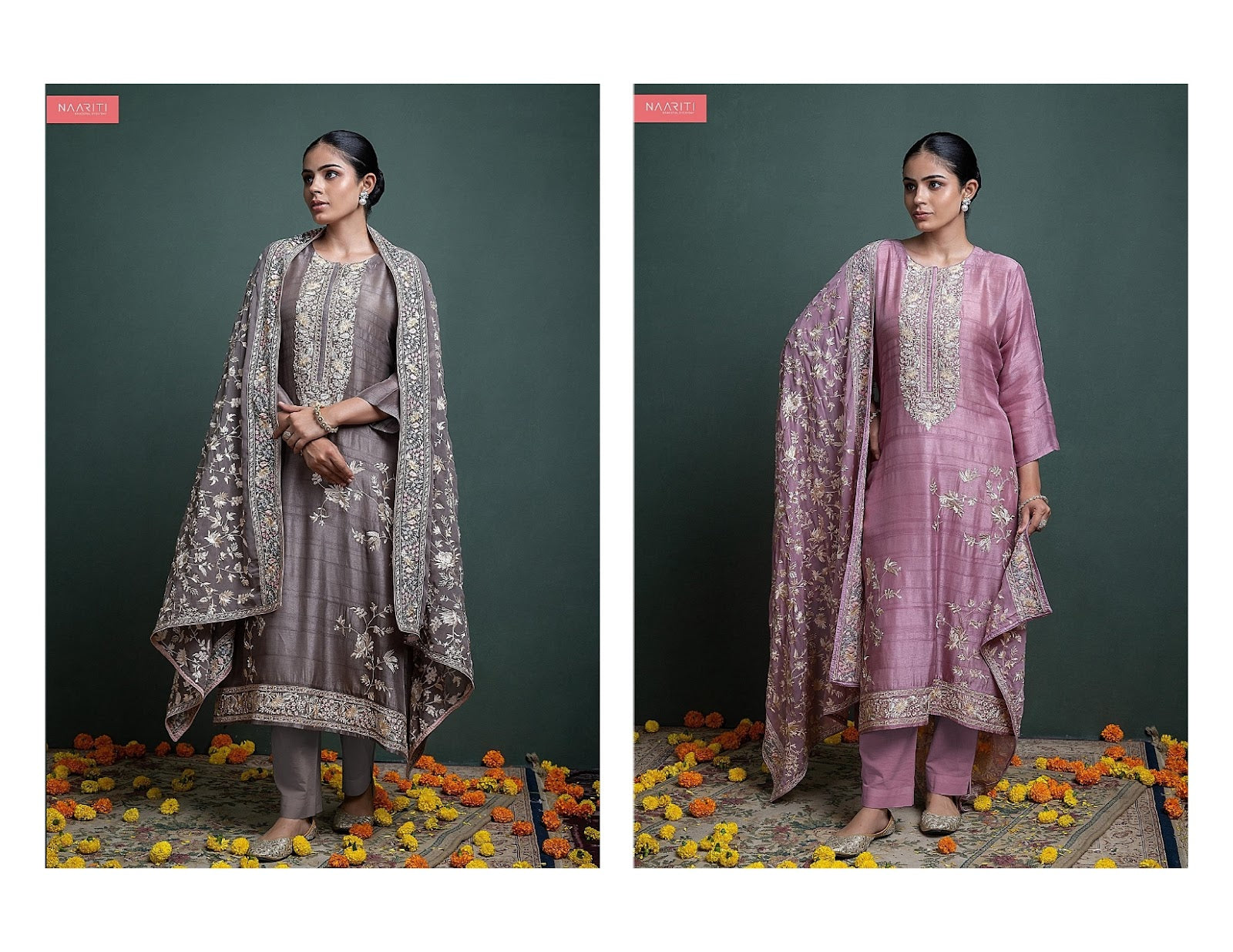 Pakiza Naariti Tussar Pant Style Suits Manufacturer India