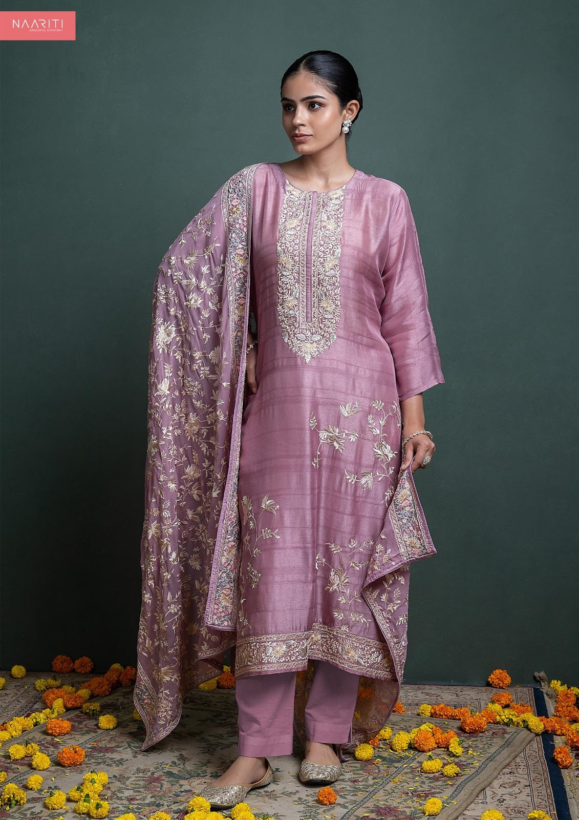 Pakiza Naariti Tussar Pant Style Suits Manufacturer India