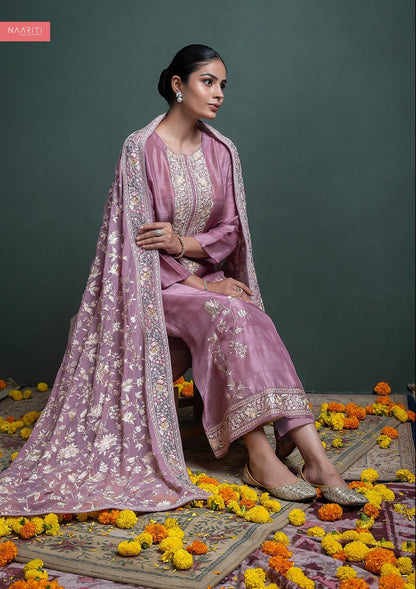 Pakiza Naariti Tussar Pant Style Suits Manufacturer India