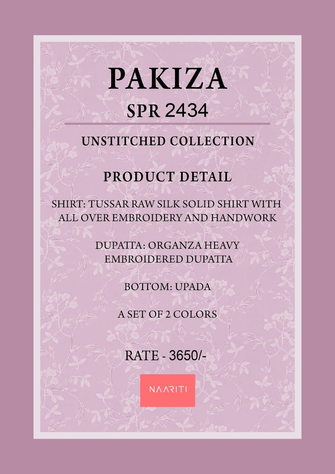 Pakiza Naariti Tussar Pant Style Suits Manufacturer India