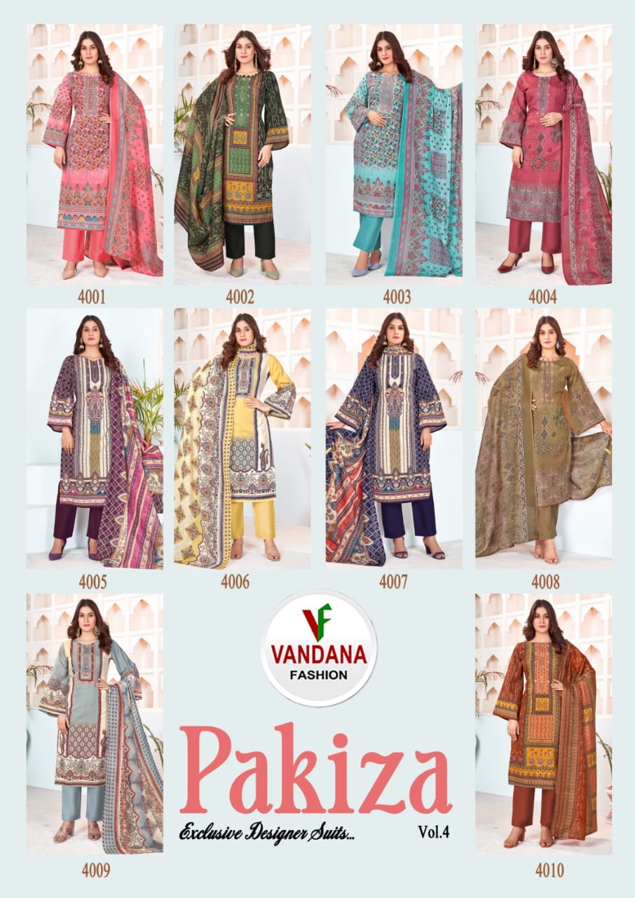 Pakiza Vol 4 Vandana Soft Cotton Karachi Salwar Suits Wholesaler India