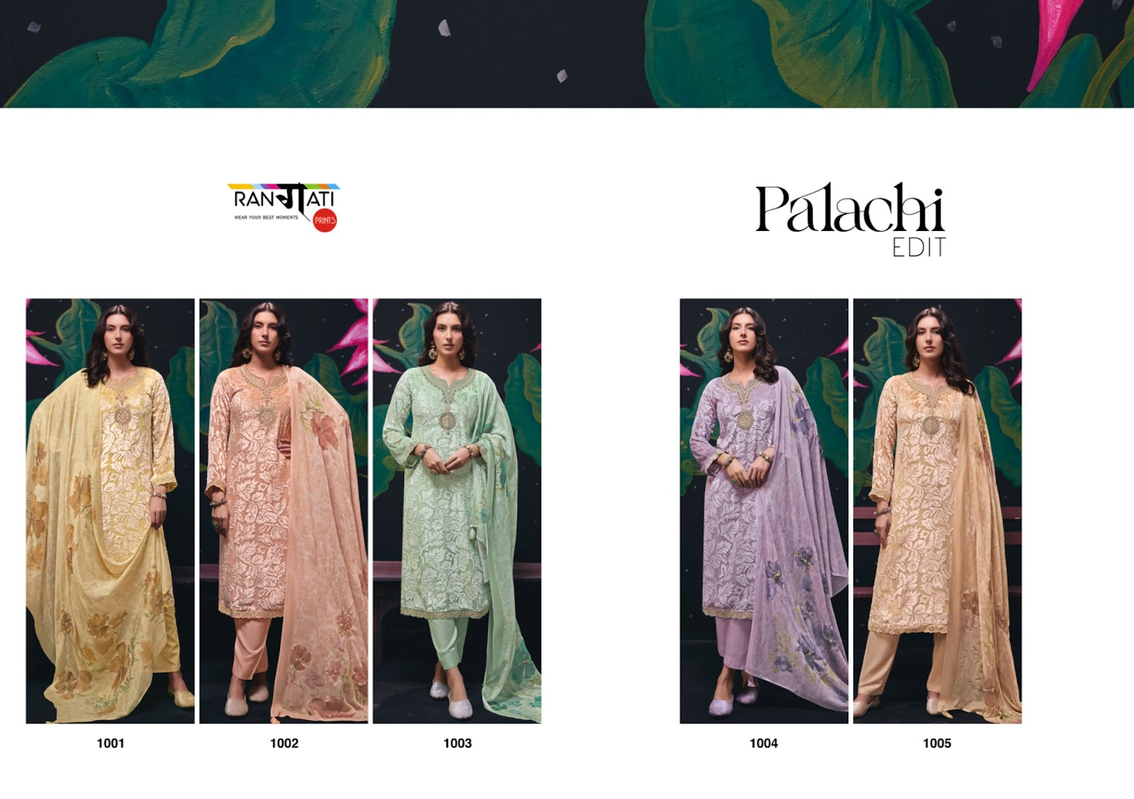 Palachi Edit Rangati Prints Velvet Suits Supplier Gujarat