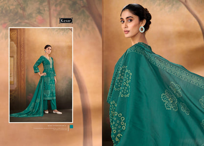 Palak 0209 Kesar Muslin Karachi Salwar Suits Exporter Ahmedabad