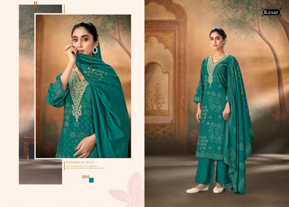 Palak 0209 Kesar Muslin Karachi Salwar Suits Exporter Ahmedabad