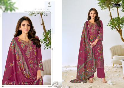 Palak 0809 Kesar Muslin Karachi Salwar Suits Wholesaler Ahmedabad