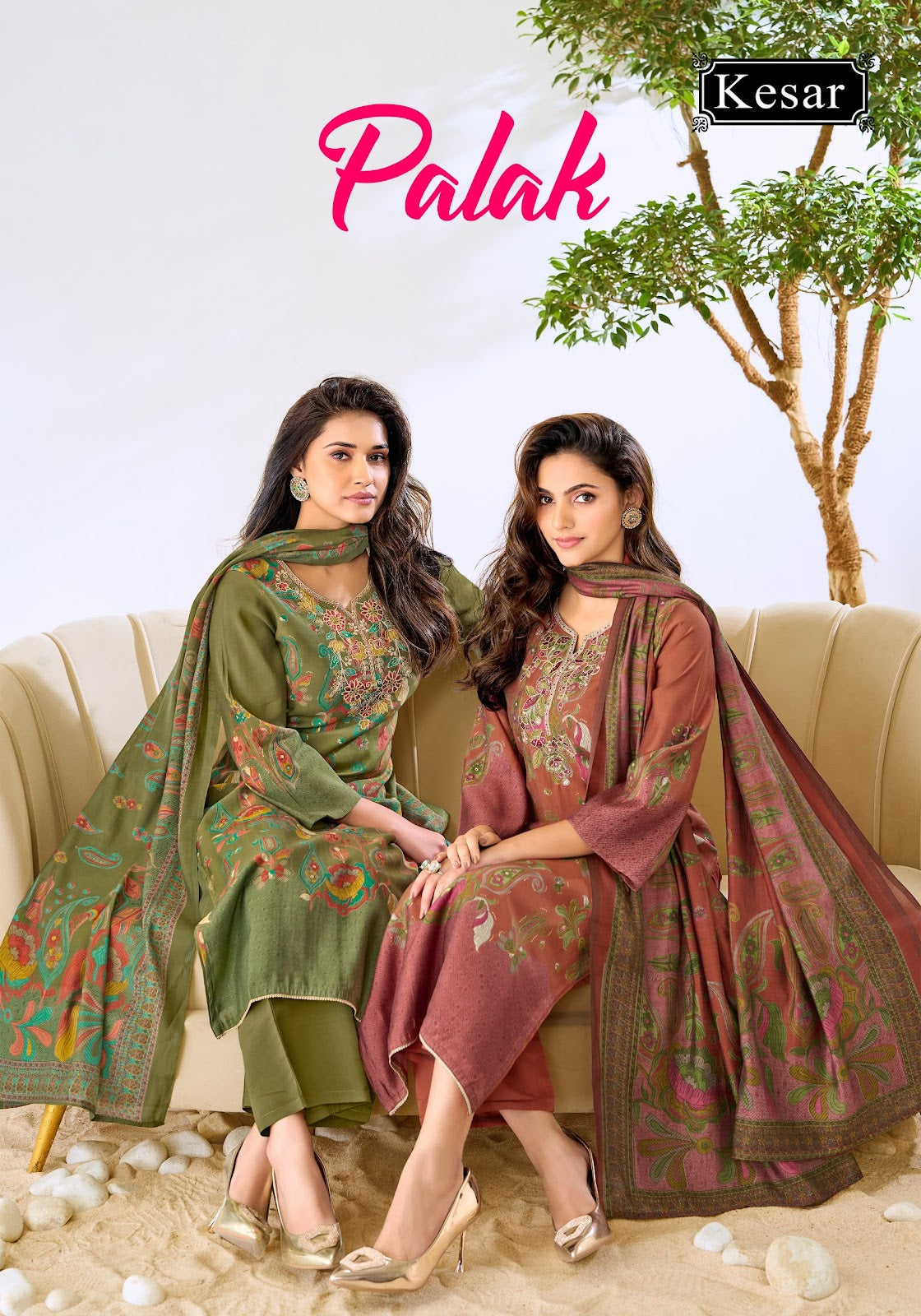 Palak 0809 Kesar Muslin Karachi Salwar Suits Wholesaler Ahmedabad